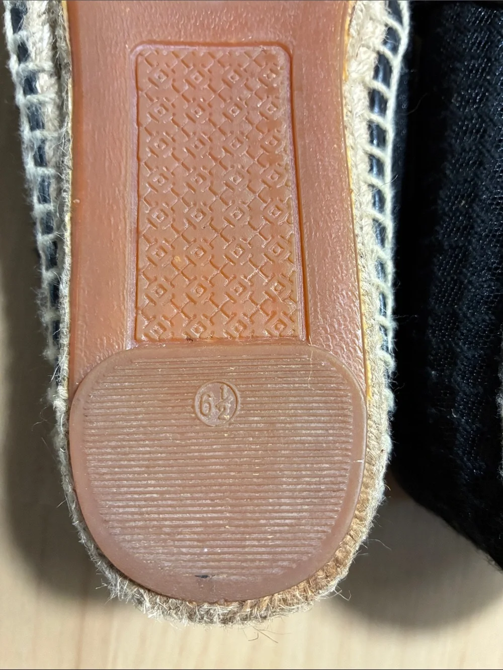 Tory Burch Grenada A-Line Espadrille Flat Loafers Mesh & Leather Cap Toe T Logo